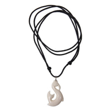 Load image into Gallery viewer, Hand Crafted Bone Pendant and Cotton Necklace - Handsome Walrus | NOVICA
