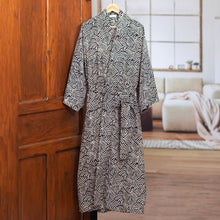 Load image into Gallery viewer, 100% Cotton Artisan Batik Robe - Bedeg | NOVICA
