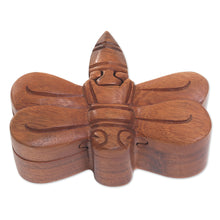 Load image into Gallery viewer, Handmade Indonesian Dragonfly Suar Wood Decorative Box - Dragonfly | NOVICA
