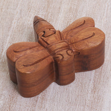 Load image into Gallery viewer, Handmade Indonesian Dragonfly Suar Wood Decorative Box - Dragonfly | NOVICA
