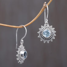 Load image into Gallery viewer, Hand Crafted Blue Topaz Sterling Silver Dangle Earrings - Blue Sunshine | NOVICA
