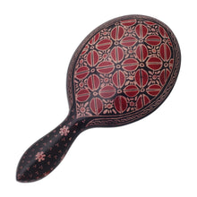 Load image into Gallery viewer, Handheld Batik Wood Mirror with Coffee Motif from Java - Exotic Beauty | NOVICA
