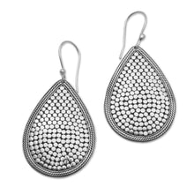 Load image into Gallery viewer, Sterling Silver Teardrop Dangle Earrings from Indonesia - Disco Party | NOVICA
