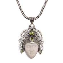 Load image into Gallery viewer, Peridot and Sterling Silver Pendant Necklace from Bali - Bedugul Prince | NOVICA
