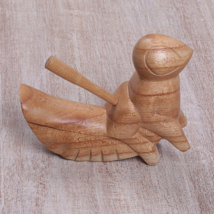 Hand Carved Balinese Cricket Suar Wood Percussion Instrument - Cricket Melody | NOVICA