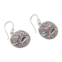 Load image into Gallery viewer, Sterling Silver Barong Guardian Spirit Dangle Earrings - Balinese Guardian | NOVICA
