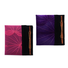 Load image into Gallery viewer, Pink and Purple Kupu-Kupu Leaf Journals from Bali (Pair) - Pink and Purple Kupu-Kupu | NOVICA
