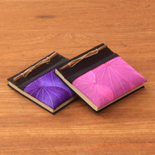 Load image into Gallery viewer, Pink and Purple Kupu-Kupu Leaf Journals from Bali (Pair) - Pink and Purple Kupu-Kupu | NOVICA

