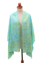 Load image into Gallery viewer, Geometric Hand-Stamped Batik Rayon Shawl from Bali - Elegant Pave | NOVICA

