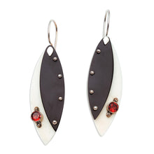 Load image into Gallery viewer, Modern Garnet Dangle Earrings from Thailand - Light&#39;s Edge | NOVICA
