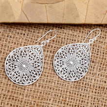Load image into Gallery viewer, Drop-Shaped Sterling Silver Dangle Earrings from Bali - Glorious Teardrops | NOVICA
