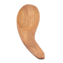 Load image into Gallery viewer, Curved Teak Wood Scoops from Bali (Set of 6) - Stylish Meal | NOVICA
