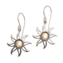 Load image into Gallery viewer, Sunburst Sterling Silver Earrings with Gold Plated Accent - Celuk Sun | NOVICA
