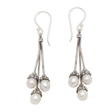 Load image into Gallery viewer, Sterling Silver and Freshwater Pearl Dangle Earrings - Manifest Destiny | NOVICA
