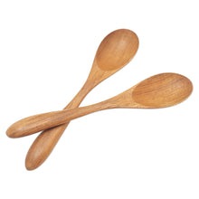 Load image into Gallery viewer, Hand Made Teak Wood Salad Spoons from Bali (Pair) - Hearty Meal | NOVICA
