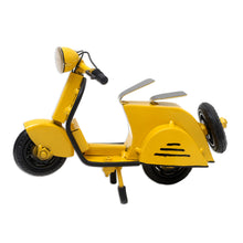 Load image into Gallery viewer, Artisan Crafted Recycled Metal Scooter Sculpture - Spirited Scooter in Yellow | NOVICA
