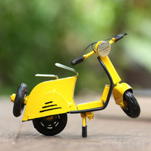 Load image into Gallery viewer, Artisan Crafted Recycled Metal Scooter Sculpture - Spirited Scooter in Yellow | NOVICA
