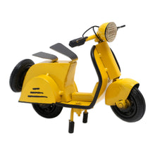 Load image into Gallery viewer, Artisan Crafted Recycled Metal Scooter Sculpture - Spirited Scooter in Yellow | NOVICA
