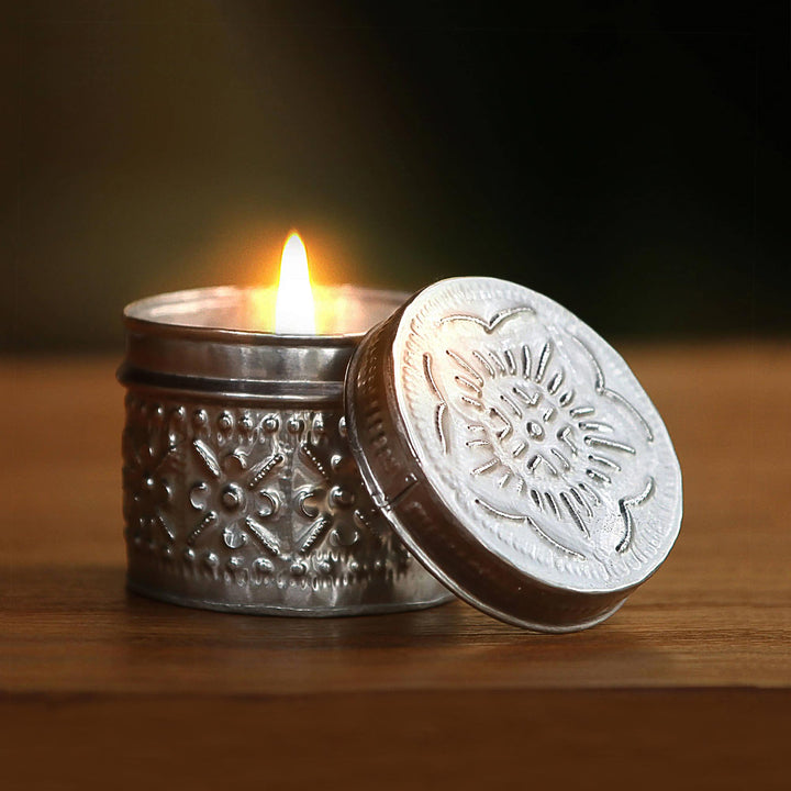 Eco-Friendly Beeswax Floral-Themed Candle - Soft Light | NOVICA