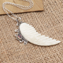 Load image into Gallery viewer, Garnet and Sterling Silver Angel Wing Pendant Necklace - Pale Angel | NOVICA
