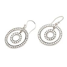 Load image into Gallery viewer, Circular Sterling Silver Dangle Earrings - Wheel of Life | NOVICA
