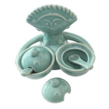 Load image into Gallery viewer, Hand Crafted Ceramic Condiment Set (5 Pcs) - Balinese Dancer | NOVICA

