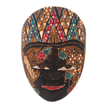 Load image into Gallery viewer, Hand Made Batik Wood Mask from Java - Panji Semirang | NOVICA
