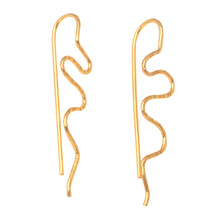Load image into Gallery viewer, 18k Gold-plated Hand-crafted Drop Earrings from Indonesia - Beautiful Movement | NOVICA
