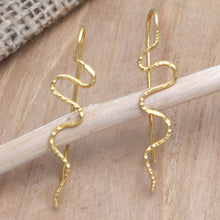 Load image into Gallery viewer, 18k Gold-plated Hand-crafted Drop Earrings from Indonesia - Beautiful Movement | NOVICA
