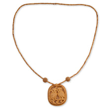 Load image into Gallery viewer, India Wood Jewelry Hand Crafted Necklace - Owl Romance | NOVICA
