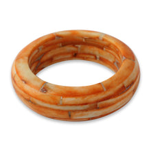 Load image into Gallery viewer, Bangle Bracelet India Bone Handcrafted Jewelry - Delhi Sunrise | NOVICA
