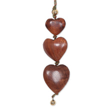 Load image into Gallery viewer, Wood ornaments (Set of 3) - Joyous Hearts | NOVICA
