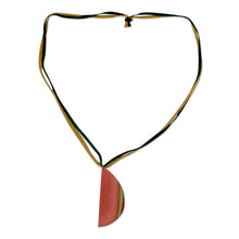 Load image into Gallery viewer, Leather and wood pendant necklace - Indian Medley | NOVICA
