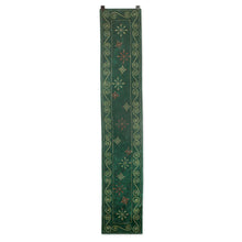 Load image into Gallery viewer, Embellished Green Velvet Table Runner - Forest Green Wonderland
