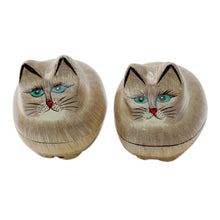 Load image into Gallery viewer, Indian Handcrafted Cat Theme Papier Mache Boxes (Pair) - Contented Kitties | NOVICA
