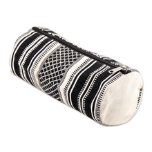 Load image into Gallery viewer, Black and White Hand Woven Cotton Cosmetic Case - Scintillating Desire
