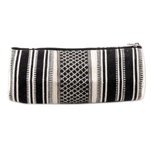 Load image into Gallery viewer, Black and White Hand Woven Cotton Cosmetic Case - Scintillating Desire
