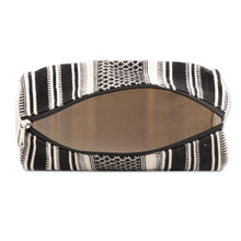 Load image into Gallery viewer, Black and White Hand Woven Cotton Cosmetic Case - Scintillating Desire
