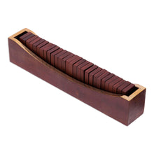 Load image into Gallery viewer, Beech Wood Classic Domino Set with Mango Wood Holder - Classic Entertainment
