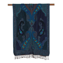 Load image into Gallery viewer, Hand-Embroidered Paisley Patterned Wool Shawl - Magic Paisley
