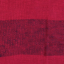 Load image into Gallery viewer, Fringed Crimson Cotton Throw - Celebrate the Magic
