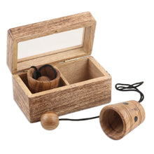 Load image into Gallery viewer, Teak Wood Cup and Ball Game for Two - Cup Bearer | NOVICA
