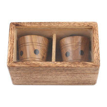 Load image into Gallery viewer, Teak Wood Cup and Ball Game for Two - Cup Bearer | NOVICA
