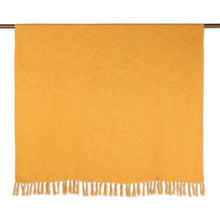 Load image into Gallery viewer, Woven Yellow Cotton Throw Blanket - Marigold Charm | NOVICA

