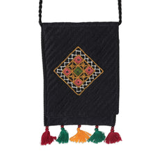 Load image into Gallery viewer, Handmade Embroidered Sling Bag with Tassels and Beads - Creative Appeal
