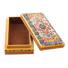 Load image into Gallery viewer, Indian Wood Papier Mache Decorative Box in Yellow - Persian Royalty | NOVICA
