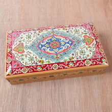 Load image into Gallery viewer, Wood Papier Mache Decorative Box Hand-Painted in India - Persian Magnificence | NOVICA
