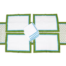 Load image into Gallery viewer, Handcrafted Block Print Cotton Table Linens - Set for 4 - Pyramid Saga
