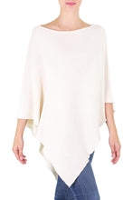 Load image into Gallery viewer, Hand Made Cotton Knit Poncho - Ivory Grace | NOVICA
