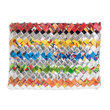Load image into Gallery viewer, Hand Woven Recycled Wrapper Clutch - Festive | NOVICA
